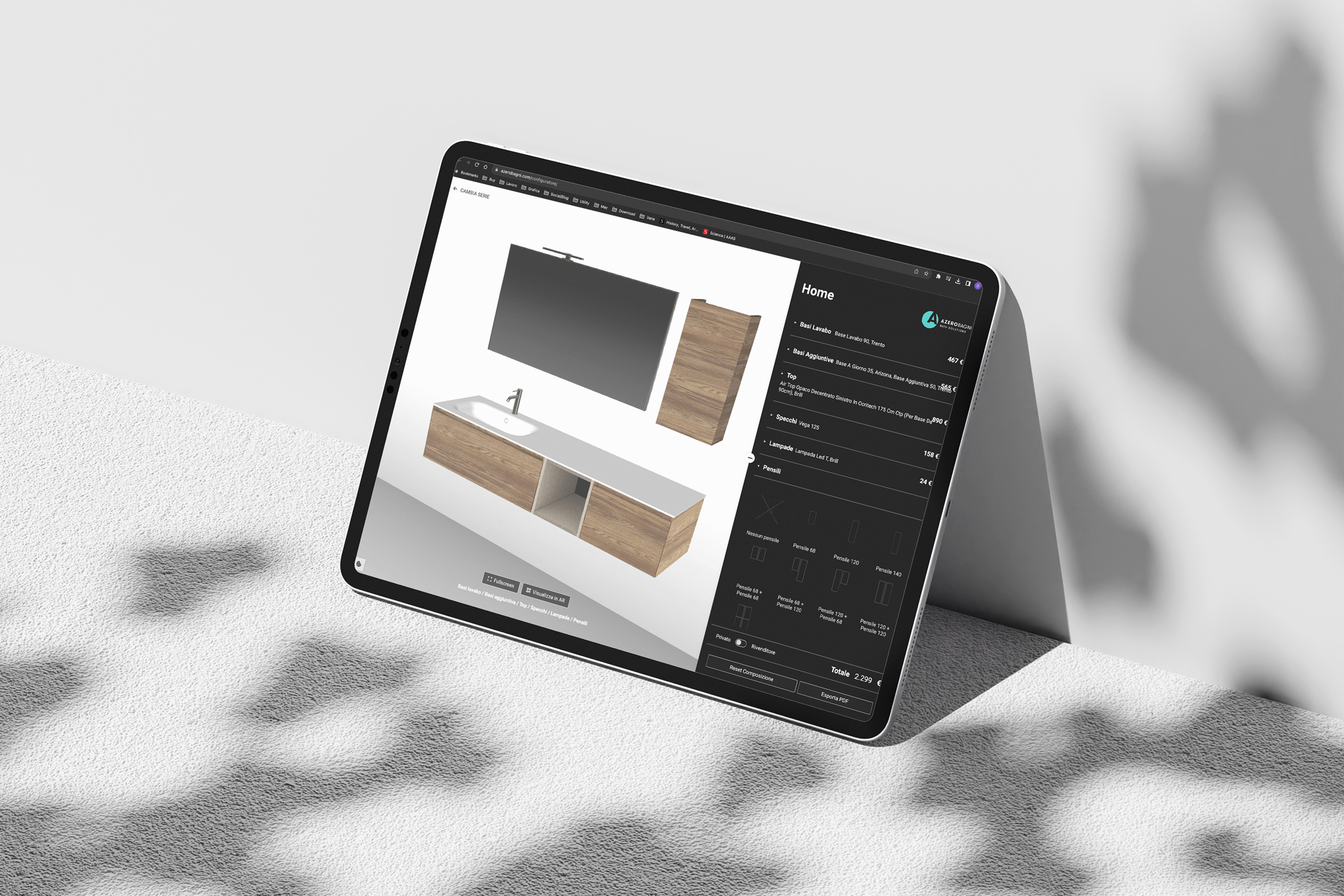 Online il nuovo configuratore Azero Bagni